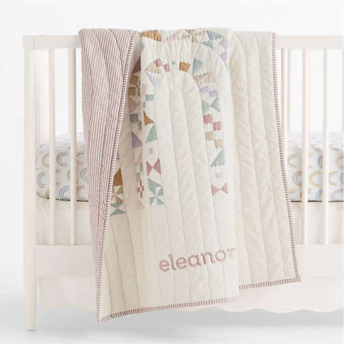Gemma Rainbow Organic Cotton Baby Crib Quilt