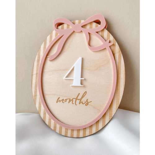 Baby Girl Monthly Milestone Pink Bow Baby Girl Milestone Marker Girl Baby Milestone Bow for Baby Girl Month Milestone Baby Name Sign Birth