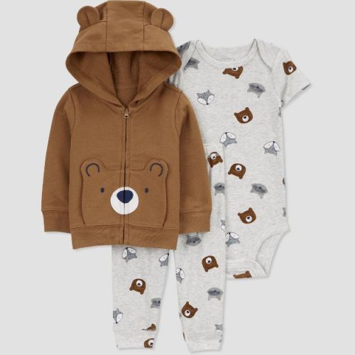 Carter's Just One You® Baby Boys' Bear Step Top & Bottom Set - Brown/gray Newborn