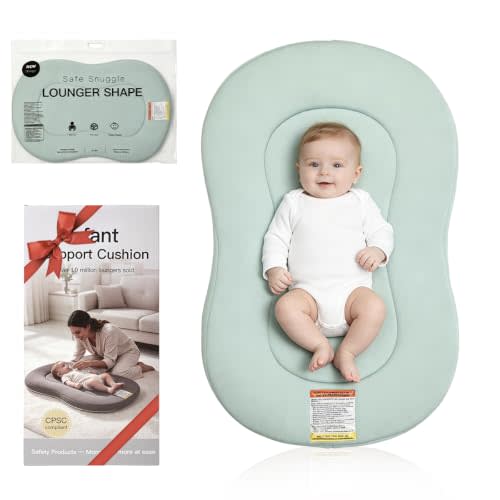 Baby Lounger Curve for Newborn 0-12 Months, Infant Snuggle Lounger support | CPSC Compliant Curve Lounger, Premium Organic Cotton, Machine Washable Cover, Baby Nest, Baby Registry Essential