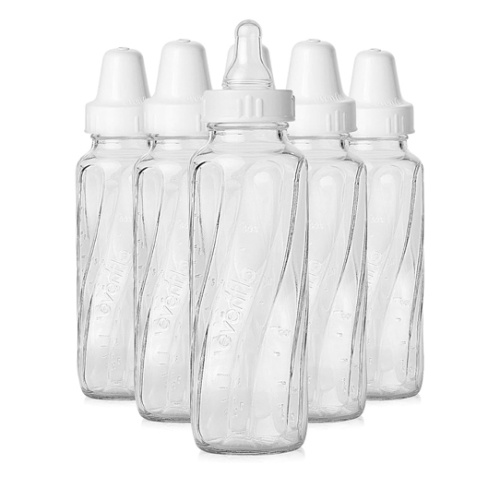 Evenflo Feeding Classic Glass Bottle, Twist Bottles, 8 Oz, 1-Pack of 6 Bottles