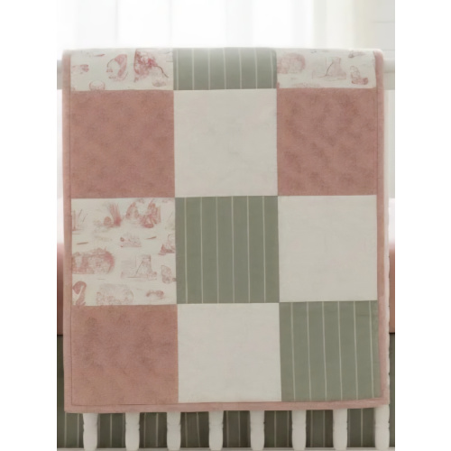 Dusty Rose Winnie Pooh Toile Girl Crib Bedding | USA Made – DBC Baby Bedding Co