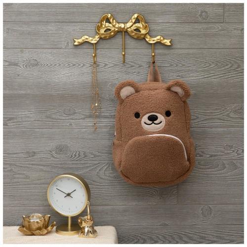 Gold Metal Bow Wall Decor With Hooks