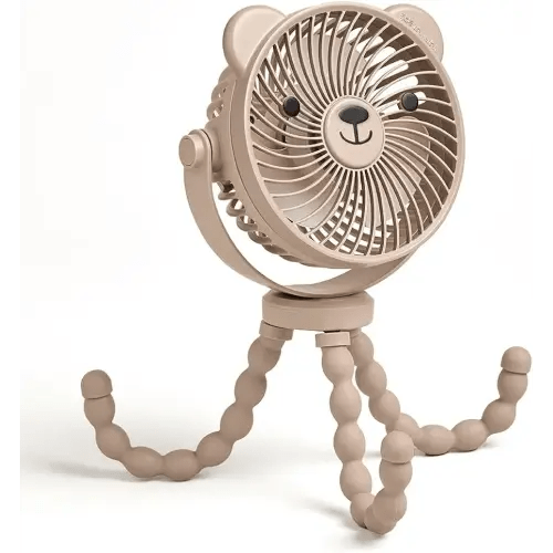 Itzy Ritzy 3-Speed Stroller Fan; Features A Tilting Head, 360 Degree Swivel and Flexible Wraparound Legs (Bear)