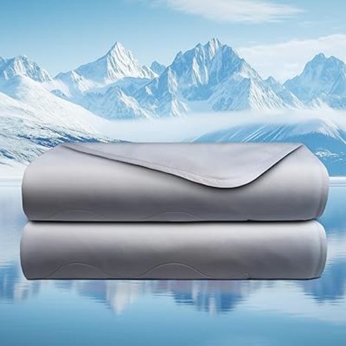jiaao Cooling Comforter Queen Size, Cooling Blanket for Hot Sleepers, Breathable Ice Blanket Q-Max > 0.4, All-Season Lightweight Bedding Comforter for Night Sweats (Gray, 90”x90”)
