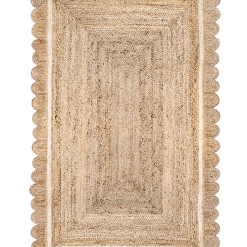 Anna Scalloped Jute Rug | Ivory