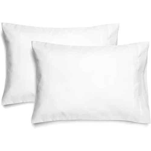 EXQ Home Toddler Pillowcases 13x18 Travel Pillow Case Set of 2, Small Pillow Case Fits Baby Pillow Sized 12x16, 13x18, Kids Pillowcases 2 Pack Machine Washable with Envelope Closure(White)