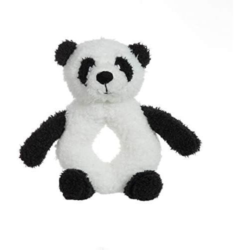 Apricot Lamb Baby Lovey Panda Soft Rattle Toy, Plush Stuffed Animal for Newborn Soft Over 0 Months (White Panda, 6 Inches)
