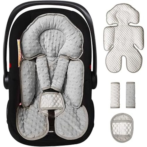 Infant Car Seat Insert, Reversible Baby Carseat Cushion 2-in-1 for Newborns Toddlers Head & Body Support Pad for Carseats, Strollers, Swings, Bouncers