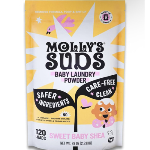 Molly's Suds Baby Laundry Detergent Powder | Removes Formula, Poop & Spit-Up Stains | Extra Gentle for Newborns (Sweet Baby Shea)