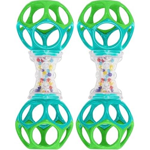Bright Starts Oball Shaker Rattle Toy, Ages Newborn + (Pack of 2)
