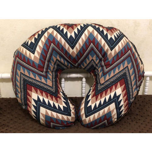 Western Chevron with Brown Minky Dot Nursing Pillow Cover - Just Baby Designs