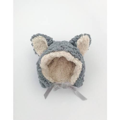 Chunky Grey Wolf Hat: Sherpa Bonnet for Baby & Toddler