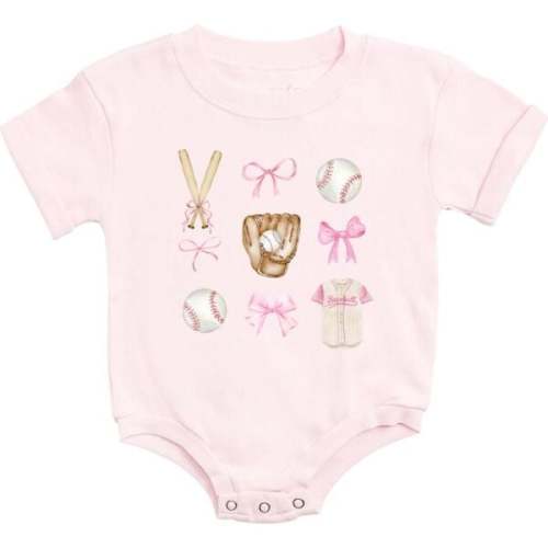 Baseball Cutie Short Sleeve Romper, Ballet - Sweet Wink | Maisonette