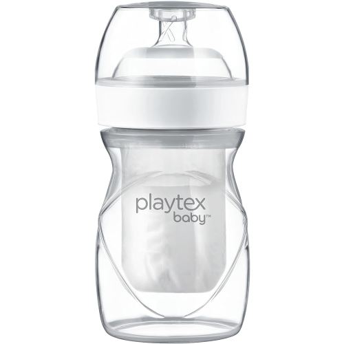 Playtex Baby Anti-Colic Nurser Bottle with Pre-Sterilized Disposable Drop-Ins Liners, Closer to Breastfeeding, 4 Ounce Bottle, 1 Count