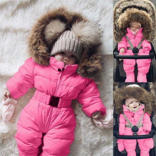 Toddler Snowsuit Winter Outwear Romper for Infant Thermal Coat Long Sleeve Windproof Winter Baby Clothes 6-9 Months