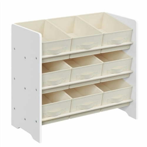 SONGMICS Toy Organizer, Kid Toy Shelf with 9 Non-Woven Fabric Boxes, for Children's Room and Playroom, Spacious, 11.6 x 24.6 x 23.6 inches, Cloud White - Walmart.ca