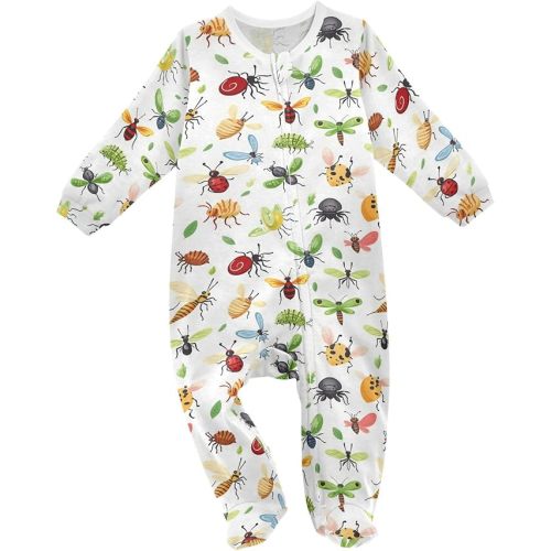Baby One-Piece Footies Funny Oranges Sleeper Pjs Footed Bodysuit Rompers Zipper for Boys Girls 3M