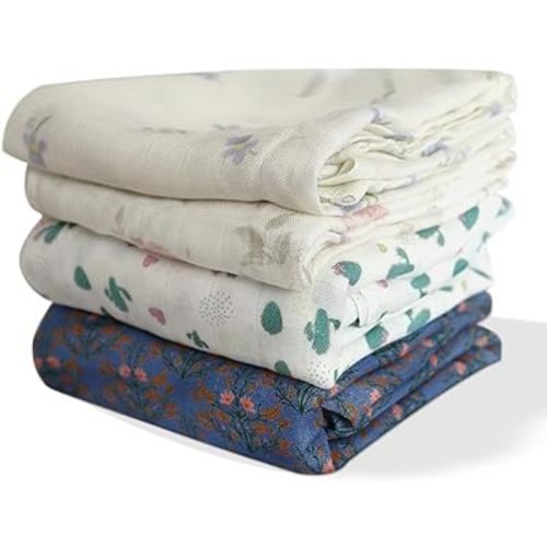 Amazon.com: Zozojo Muslin Swaddle Blankets, 2 Pack Newborn Receiving Blankets & 2 Pack Baby Burp Cloths, Baby Shower Essentials, Cotton Swaddle Wrap Breathable for Baby Boys Girls Infant Registry : Baby
