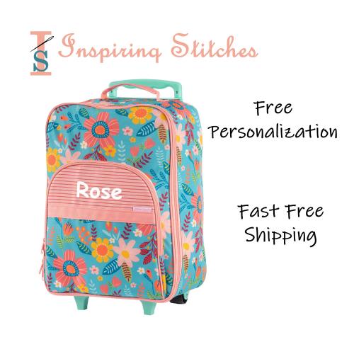 Luggage All Over Print TURQUOISE FLOWER- Stephen Joseph (Free Personalization)