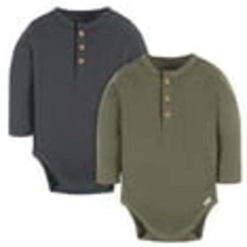 Gerber Baby Neutral Long Sleeve Bodysuits, 2-Pack, Sizes Newborn - 12 Months