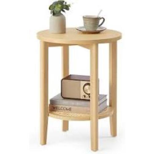 VASAGLE Round Side End Table, 2-Tier Boho Bedside Table with Rattan-Look Storage Shelf, Nightstand for Small Spaces, for Living Room, Bedroom, Home Office, Oak Beige ULET296Y01 https://www.amazon.com/dp/B0DT414CYY/?coliid=I2WR2LHNKJD95K - Google Search