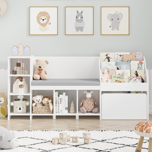 Isabelle & Max™ Alayzhia 67.3"W Wood Storage Bookcase with Adjustable Shelves & Reviews | Wayfair