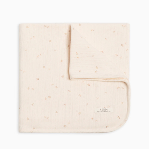 Brushed Back Pointelle Swaddle Blanket