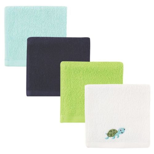 Luvable Friends Baby Boy Super Soft Cotton Washcloths, Turtle, One Size