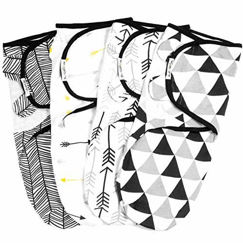 BaeBae Goods Swaddle Blanket, Adjustable Infant Baby Swaddling Wrap Set of 4, Baby Swaddling Wrap Blankets for Boys and Girls Made in Very Soft Cotton