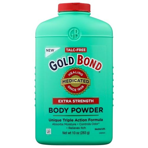 Gold Bond Medicated Talc-Free Extra Strength Body Powder, 10 oz., for Cooling, Absorbing Itch Relief