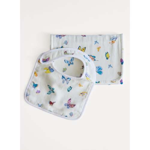 Baby Essentials Bib & Burp Set - Madame Butterfly