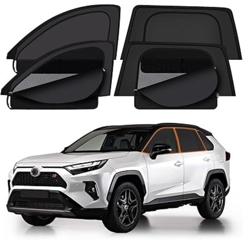 XCBYT 2019-Present RAV4 Sunshade Dual Purpose Car Window Covers with Breathable Mesh Insulate Heat 99% Sun UV Blackout Keeps Cool Privacy Curtains for Breastfeeding, Napping, Dressing, Camping