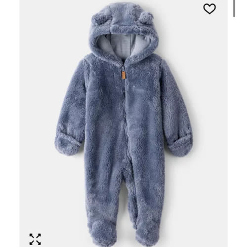 Baby Boys or Baby Girls Long Sleeve Hooded Jumpsuit- 3months