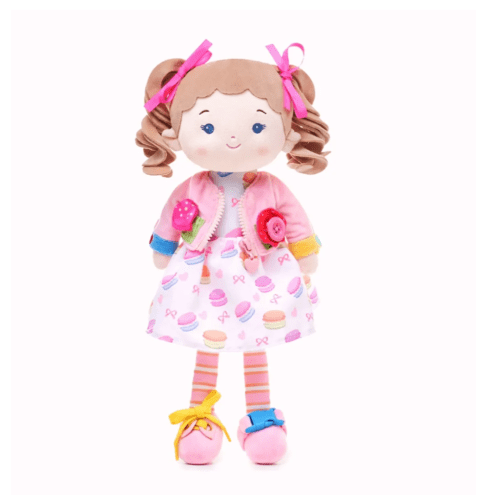 Leyadoll Personalized Baby Doll Gifts Plush Curly Girl Toys with Love 16" Pink – Leya Doll