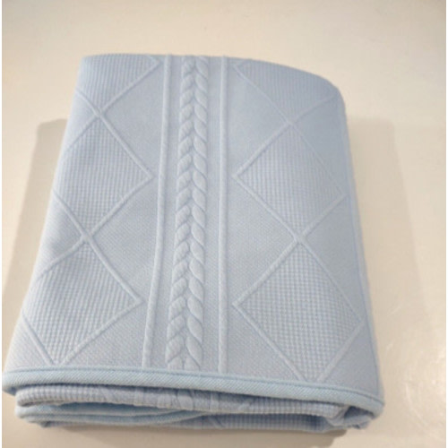 Baby Cable Weave Cable Blue Blanket 30 by 39 Inches