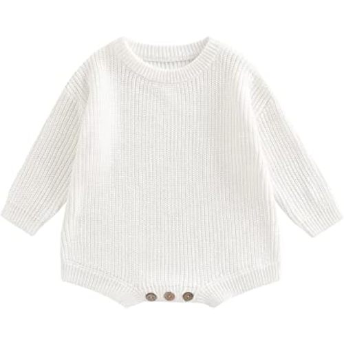 woshilaocai Baby Boy Girl Sweater Oversized Long Sleeve Romper Warm Crewneck Bodysuit Knitted Winter Clothes