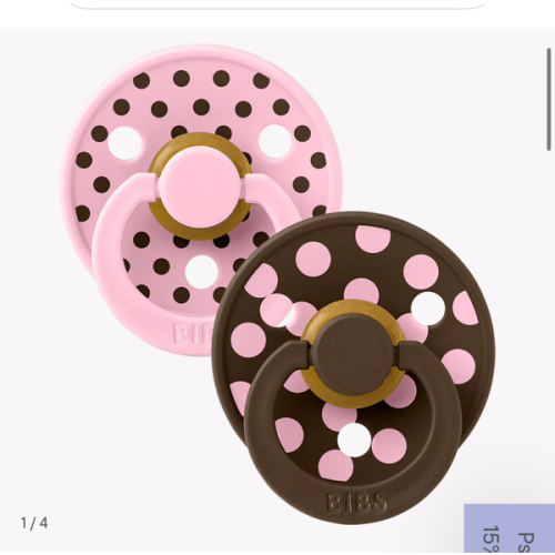 BIBS STUDIO Pacifiers 2 Pack Polka | Baby Pink/Mocha – Bibsworld store US