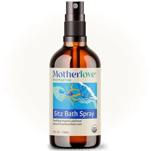 Motherlove Sitz Bath Spray (4 oz Value Size) Sitz Bath for Postpartum Care—Herbal Perineal Spray w/Witch Hazel—USDA Organic, Vegan, & Cruelty Free