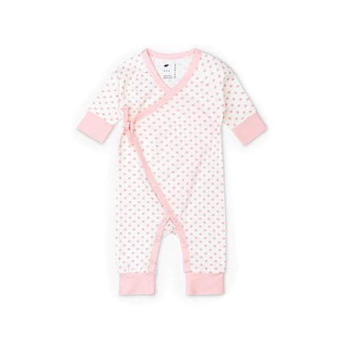 monica + andy Kimono Tie Long Sleeve One Piece, 100% Organic Baby Clothes for Girls & Boys, Preemie, Newborn & Infant
