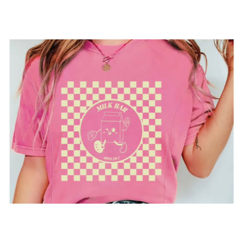 Checkered Milk Carton Nursing Tee