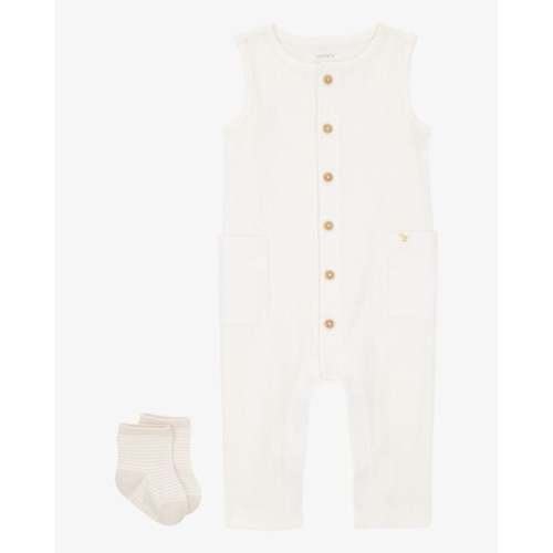 Baby 2-Piece Jumpsuit & Sock Set - Ivory - Carter's | Carter's