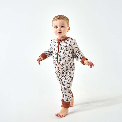 Ducks and Dogs Baby Zip Up | Outdoor Infant Gift | BURLEBO