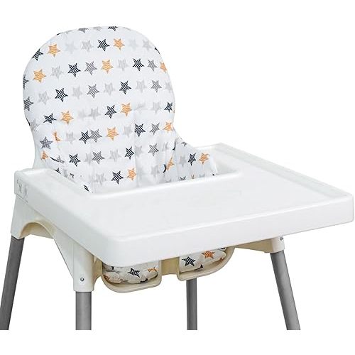 for IKEA High Chair Cushion, High Chair Pad for IKEA Antilop Highchair, Cotton Non-Slip, Soft, Baby Sitting More Comfortable (colorful stars)