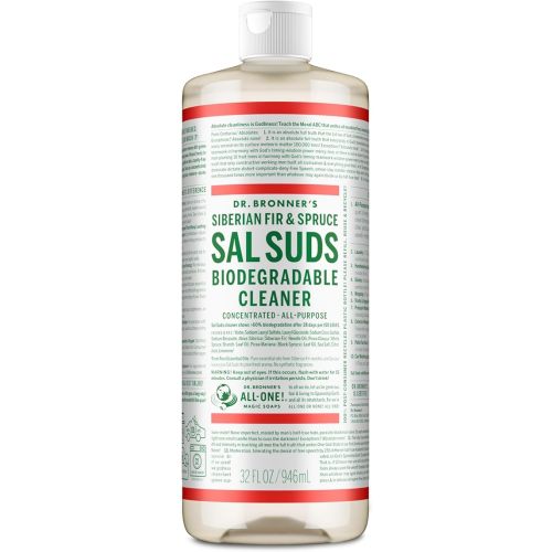 Dr. Bronner's Sal Suds Biodegradable Cleaner (32 oz) – All Purpose Pine Mop Detergent for Floors, Laundry & Dishes, Multi-Surface Concentrate, Heavy-Duty Degreaser
