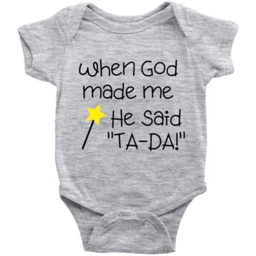Ta Da! God Made Me Baby Boy Girl Christian Clothes Newborn Organic Bodysuit Romper