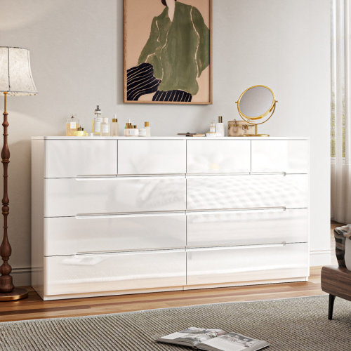 Ebern Designs 10 Drawer 55'' W Double Dresser & Reviews | Wayfair
