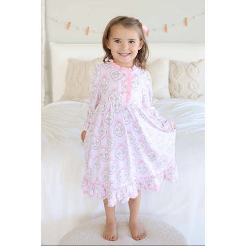 Long Sleeve Princess Ruffle Nightgown | Cottontail Couture