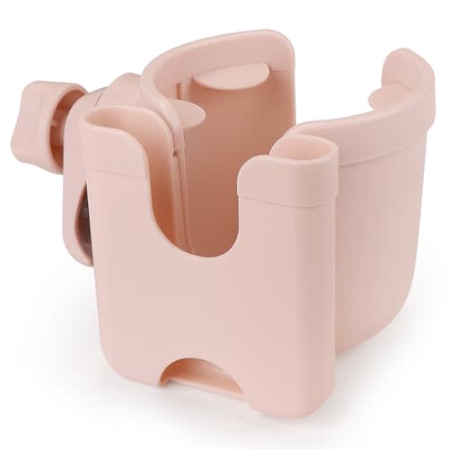 Accmor Stroller Cup Holder with Phone Holder, Bike Cup Holder, Universal Cup Holder for Uppababy Nuna Strollers, 2-in-1 Drinks Holder for Walker, Wheelchair, Scooter