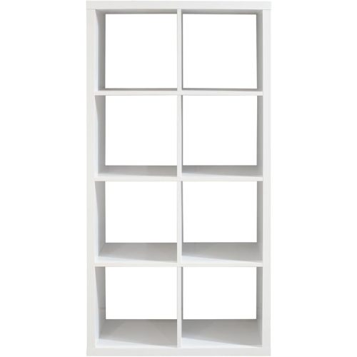 8-Cube Organizer Storage with Opened Back Shelves,2 X 4 Cube Bookcase Book Shleves for Home, Office (White)